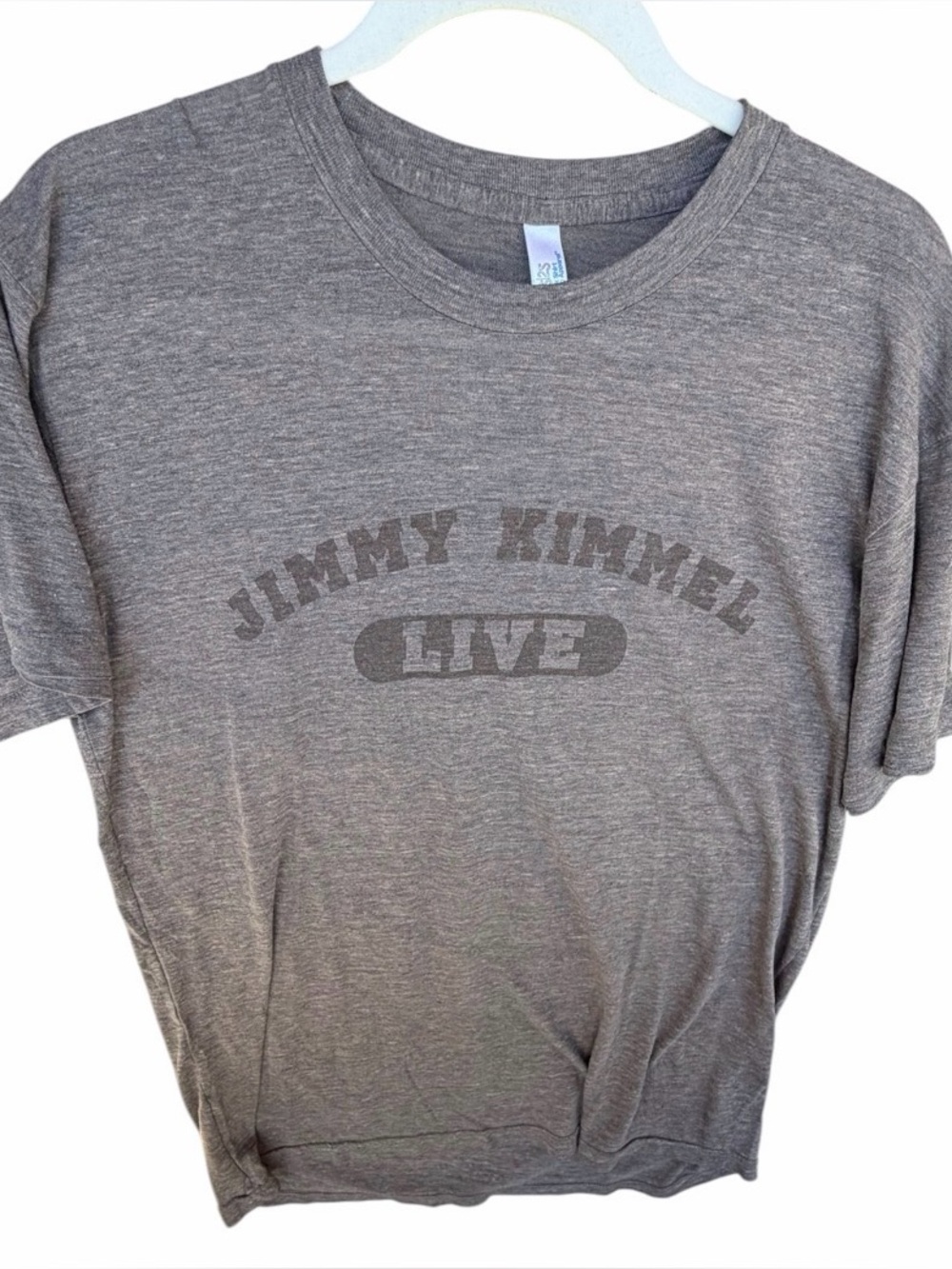 Jimmy Kimmel Live American Apparel Track T Shirt Size Large Gray